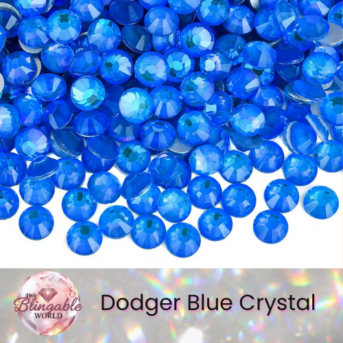 Dodger Blue Crystal - Glass Flatback Rhinestone