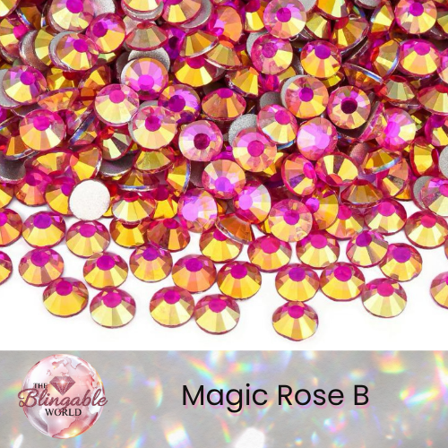 Magic Rose B - Glass Flatback Rhinestone
