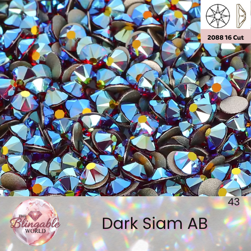 Dark Siam AB - 2088 Glass Flatback Rhinestone