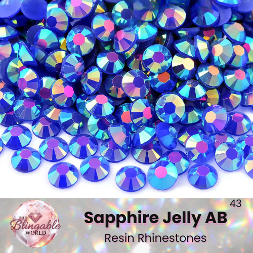 Sapphire Jelly AB - Resin Flatback Rhinestone