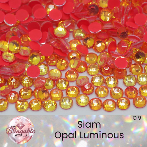 Siam Opal Luminous - Glass Flatback Rhinestone