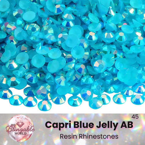Capri Blue Jelly AB - Resin Flatback Rhinestone