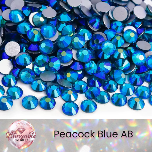 Peacock Blue AB - Glass Flatback Rhinestone