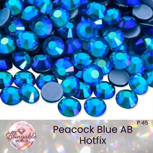 Peacock Blue AB - Hotfix Glass Flatback Rhinestone