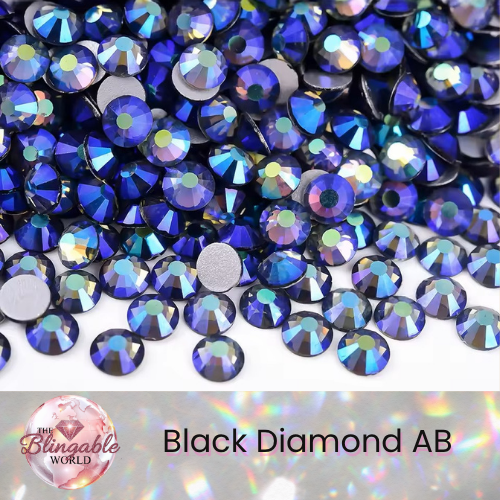 Black Diamond AB - Glass Flatback Rhinestone