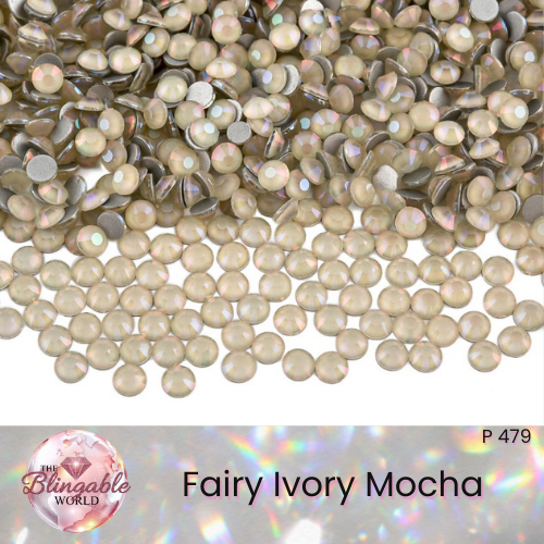 Fairy Ivory Mocha - Glass Flatback Rhinestone