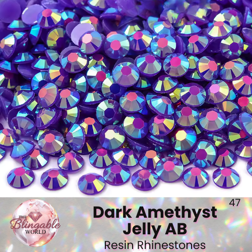 Dark Amethyst Jelly AB - Resin Flatback Rhinestone