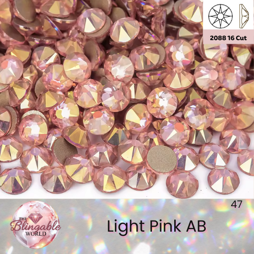 Light Pink AB - 2088 Glass Flatback Rhinestone