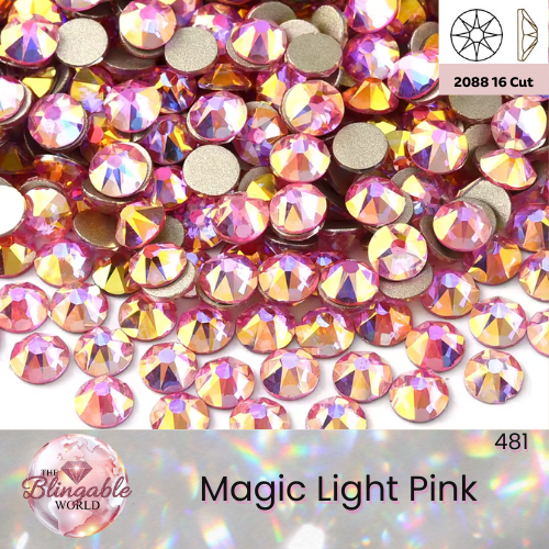 Magic Light Pink - 2088 Glass Flatback Rhinestone