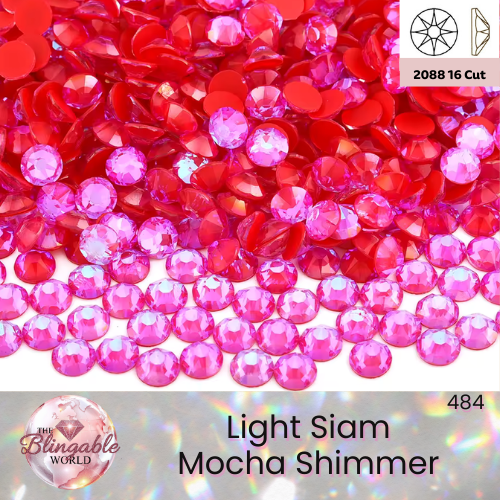 Light Siam Mocha Shimmer - 2088 Glass Flatback Rhinestone