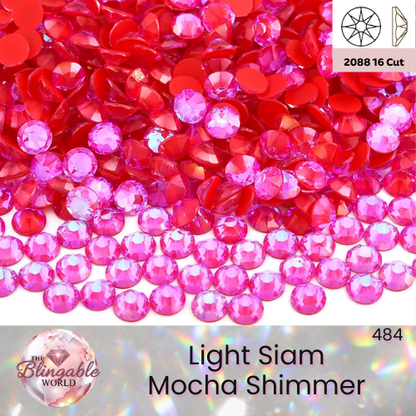 Light Siam Mocha Shimmer - 2088 Glass Flatback Rhinestone