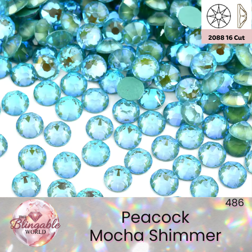 Peacock Mocha Shimmer - 2088 Glass Flatback Rhinestone
