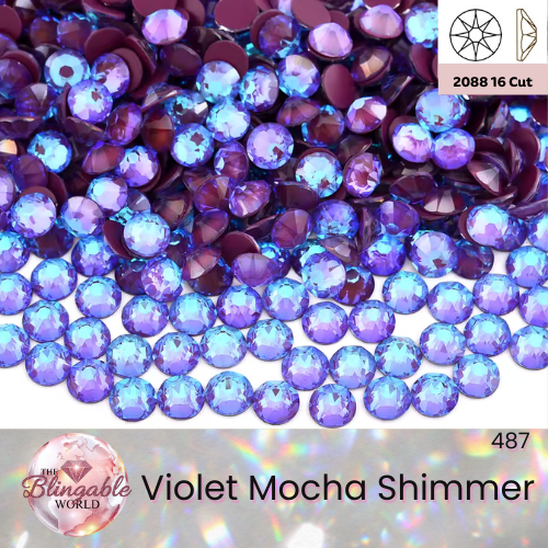 Violet Mocha Shimmer - 2088 Glass Flatback Rhinestone