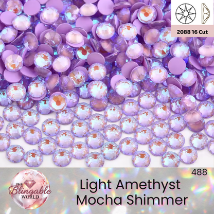 Light Amethyst Mocha Shimmer - 2088 Glass Flatback Rhinestone