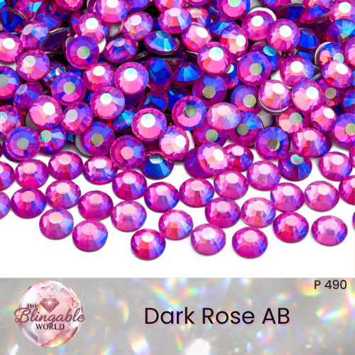 Dark Rose AB - Glass Flatback Rhinestone