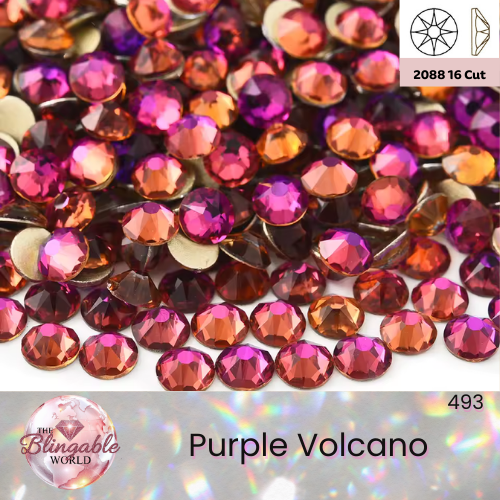 Purple Volcano - 2088 Glass Flatback Rhineston