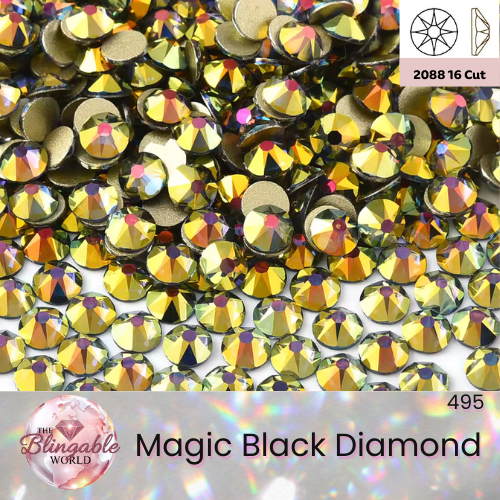Magic Black Diamond - 2088 Glass Flatback Rhinestone
