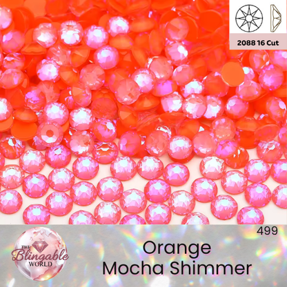 Orange Mocha Shimmer - 2088 Glass Flatback Rhinestone