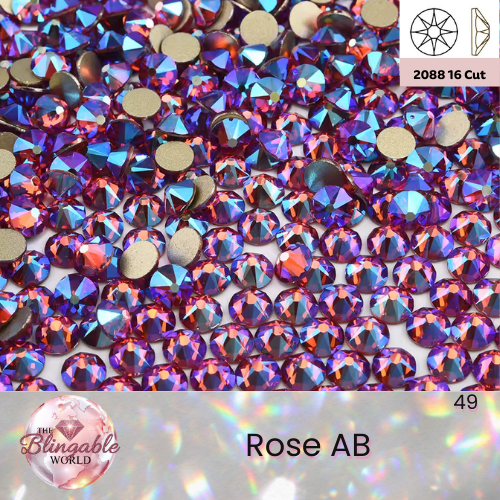 Rose AB - 2088 Glass Flatback Rhinestone