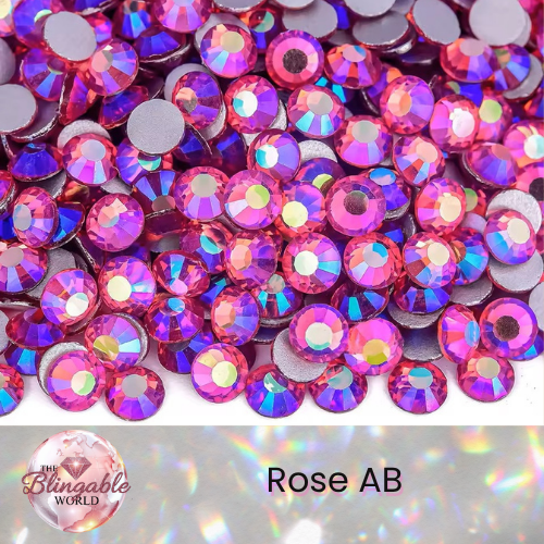 Rose AB - Glass Flatback Rhinestone