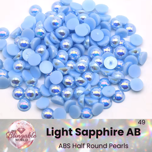 Light Sapphire AB - Half Round Pearls