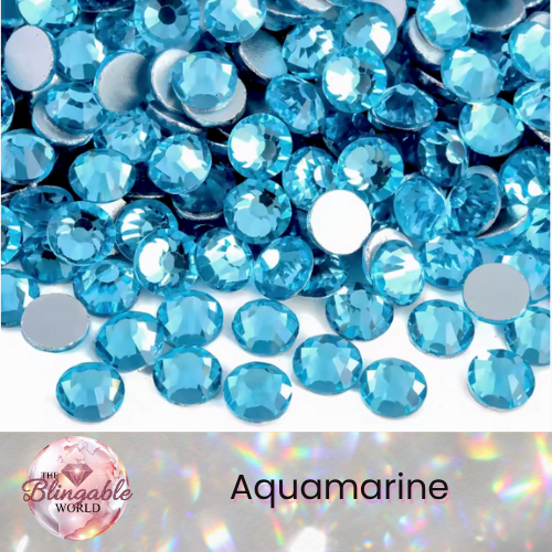 Aquamarine - Glass Flatback Rhinestone