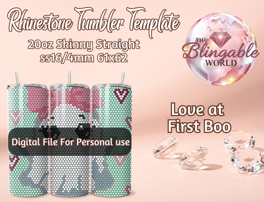 20oz Tumbler Template - Love at First Boo *Digital File*
