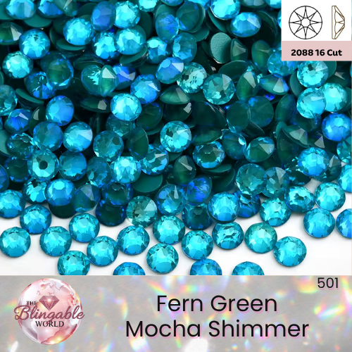 Fern Green Mocha Shimmer - 2088 Glass Flatback Rhinestone