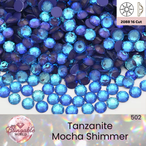 Tanzanite Mocha Shimmer - 2088 Glass Flatback Rhinestone