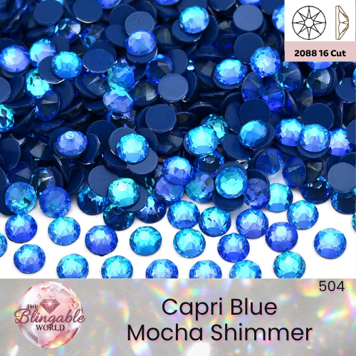 Capri Blue Mocha Shimmer - 2088 Glass Flatback Rhinestone
