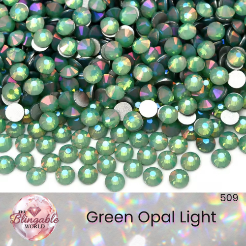 Green Opal Light - Glass Flatback Rhinestone