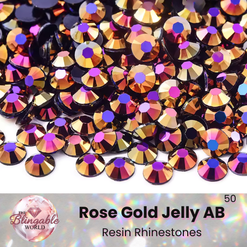 Rose Gold Jelly AB - Resin Flatback Rhinestone