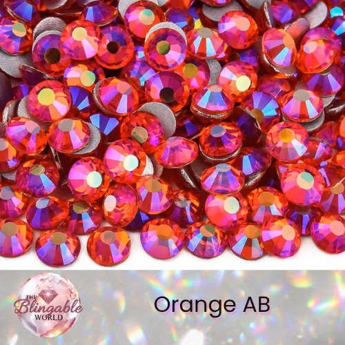 Orange AB - Glass Flatback Rhinestone