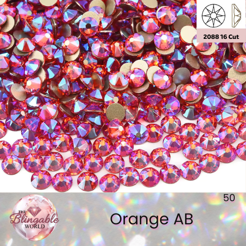 Orange AB - 2088 Glass Flatback Rhineston