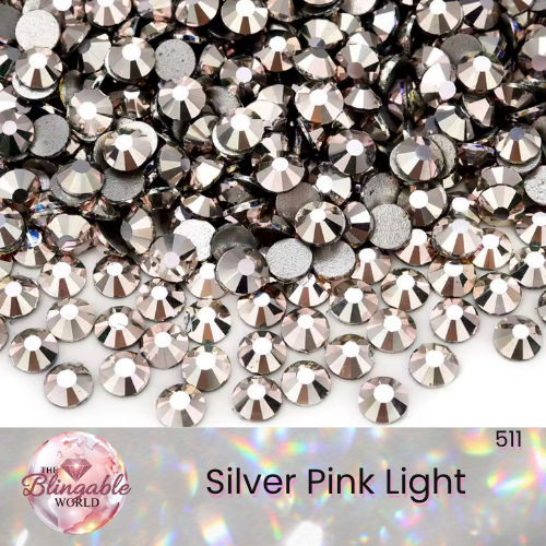 Silver Pink Light - Glass Flatback Rhinestone