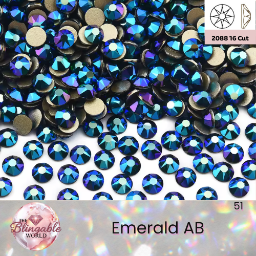 Emerald AB - 2088 Glass Flatback Rhinestone