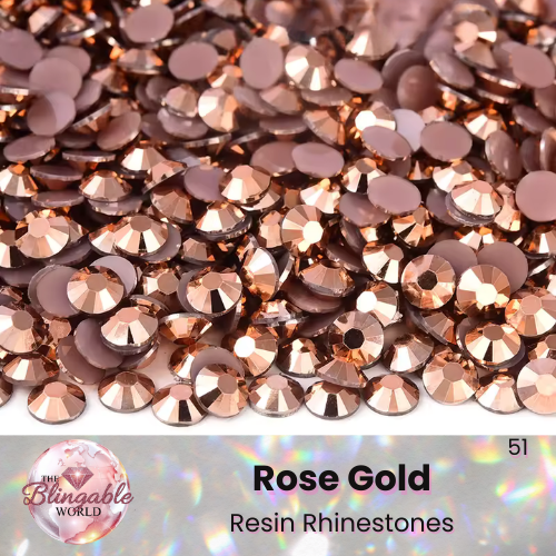 Rose Gold - Resin Flatback Rhinestone