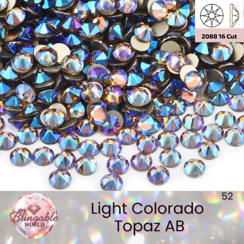 LIght Colorado Topaz AB - 2088 Glass Flatback Rhinestone
