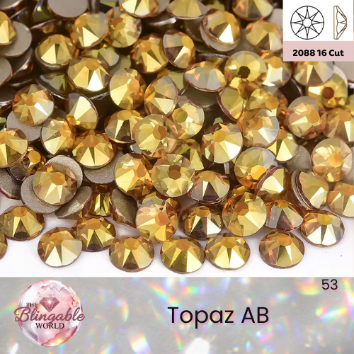 Topaz AB - 2088 Glass Flatback Rhinestone