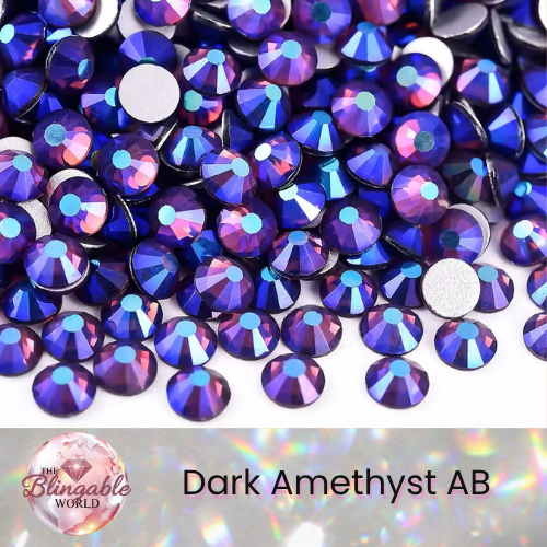 Dark Amethyst AB - Glass Flatback Rhinestone