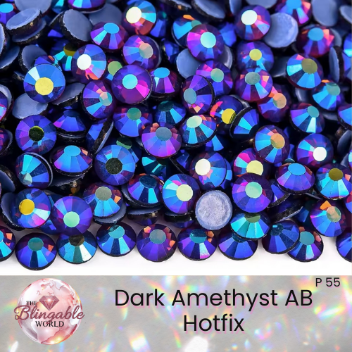 Dark Amethyst AB - Hotfix Glass Flatback Rhinestone