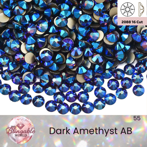 Dark Amethyst AB - 2088 Glass Flatback Rhinestone