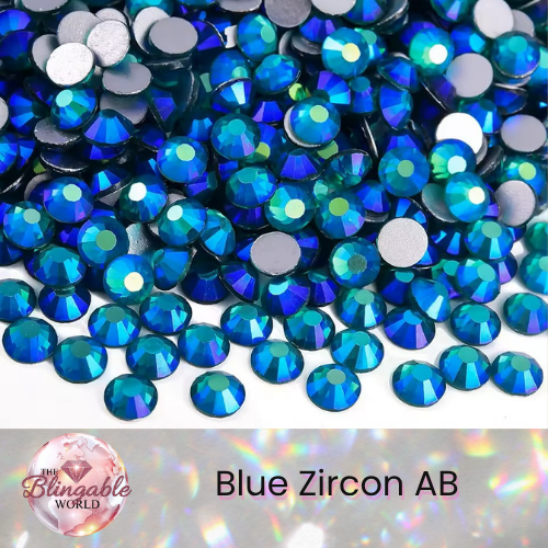 Blue Zircon AB - Glass Flatback Rhinestone