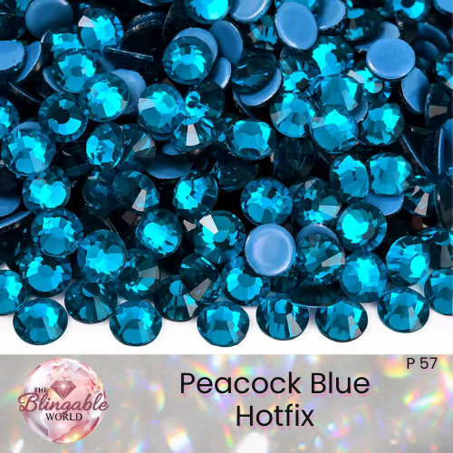 Peacock Blue - Hotfix Glass Flatback Rhinestone