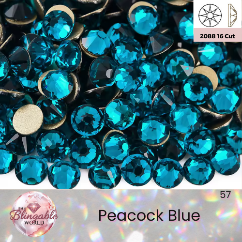 Peacock Blue - 2088 Glass Flatback Rhinestone