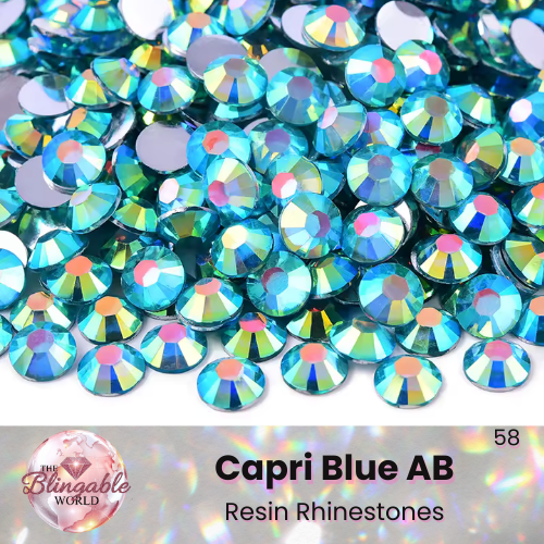 Capri Blue AB - Resin Flatback Rhinestone
