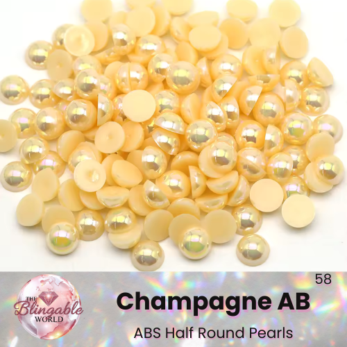 Champagne AB - Half Round Pearls