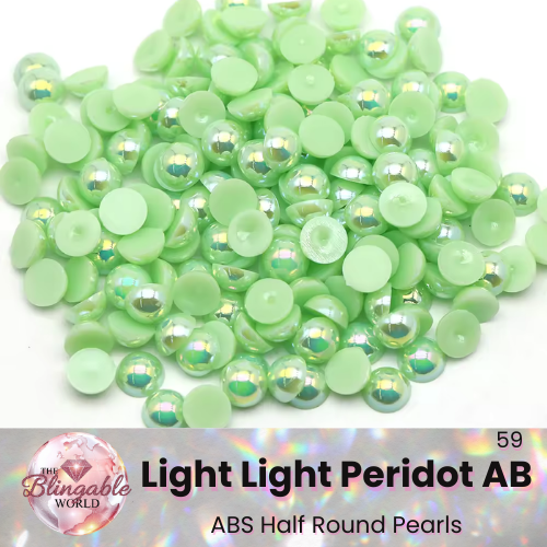 Light Light Peridot AB - Half Round Pearls