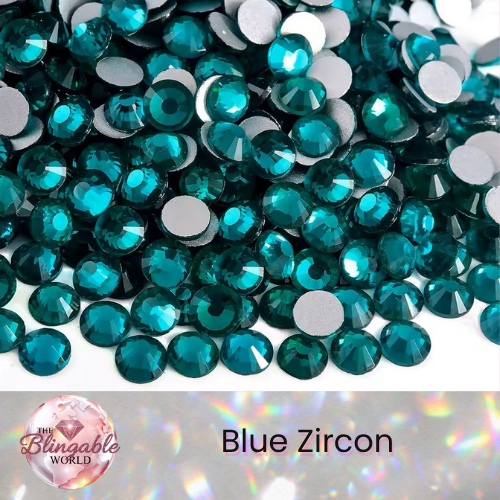 Blue Zircon - Glass Flatback Rhinestone
