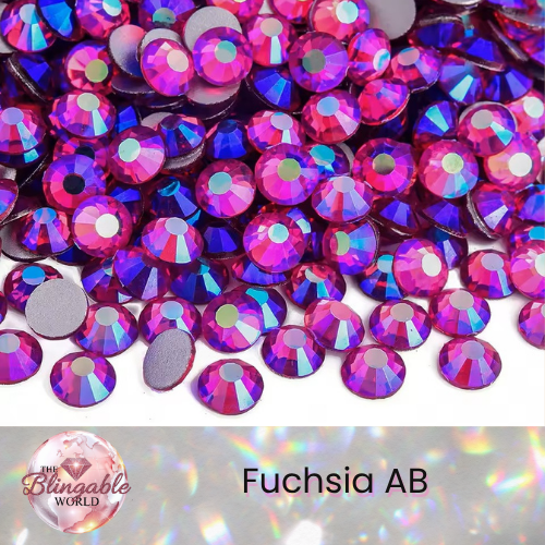 Fuchsia AB - Glass Flatback Rhinestone